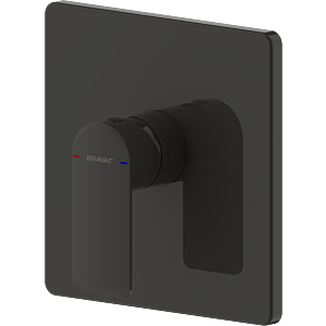 Ensemble complet Bravat Milano pour robinetterie de douche 3564069, mitigeur encastré monocommande, noir mat