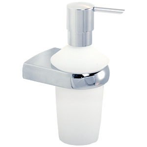 Distributeur de savon liquide Bravat Metasoft 818910, plastique finition satinée, chromé