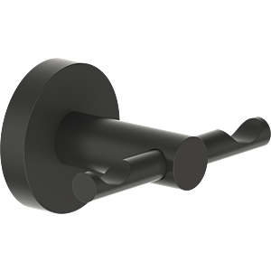 Bravat Varuna Doppelhaken 763399 schwarz matt, Kleben/Schrauben