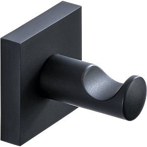 Bravat Quaruna Handtuchhaken 753099 schwarz matt, zum Kleben oder Schrauben