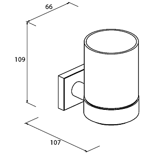 Porte-verre Bravat Quaruna 753210 chromé, à coller ou à visser