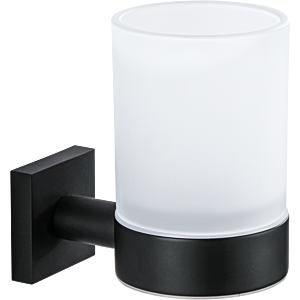 Support en verre Bravat Quaruna 753299 noir mat, à coller ou à visser