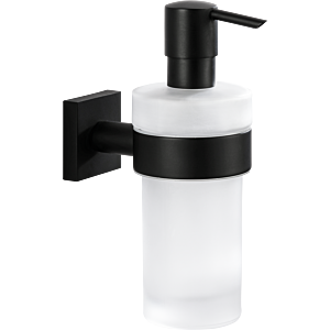 Bravat Quaruna Flüssigseifenspender 753899 Glas satiniert, schwarz matt, zum Kleben oder Schrauben