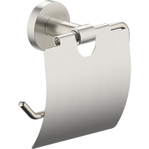 Porte-papier toilette Bravat Varuna 778980 avec couvercle, finition inox, à coller ou à visser