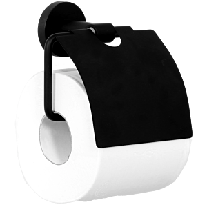 Bravat Varuna toilet paper holder 778999 with lid, for gluing or screwing, matte black