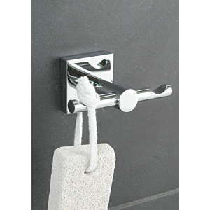 Bravat Quaruna Doppelhaken 755310 chrom, zum Kleben/Schrauben