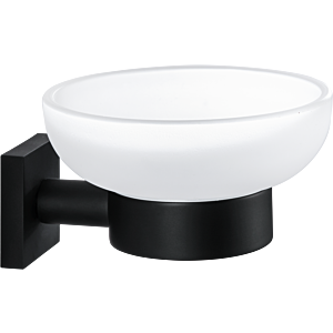 Porte-savon Bravat Quaruna 753399 noir mat, à coller/visser