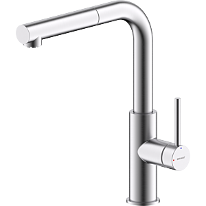 Bravat Toronto kitchen faucet 3544398BR, low pressure, with pull-out spray, stainless steel