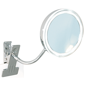 Miroir cosmétique à pince Bravat Alimos 411610, grossissement x5, chromé, éclairage LED