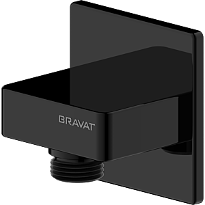 Raccord d&#39;angle de douche Bravat 3591709, carré, noir mat