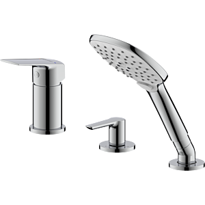 Bravat Valencia three-hole rim-mounted bath mixer tap 3519492 without bath spout, chrome