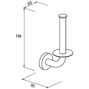 Porte-rouleau de papier toilette Bravat Varuna 765310 chromé, à coller/visser