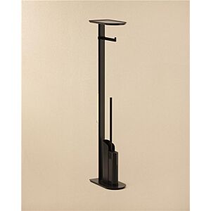 Cosmic Flat standing toilet set WJC512A0097036 with paper holder, 100 x 193 x 760 mm, matt black