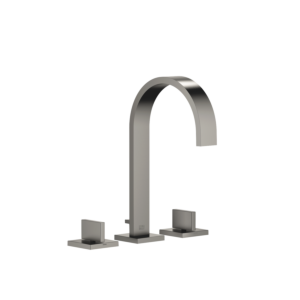 Dornbracht Mem Waschtisch-Dreiloch-Armatur 20713782-99 mit Ablaufgarnitur, Dark Platinum matt