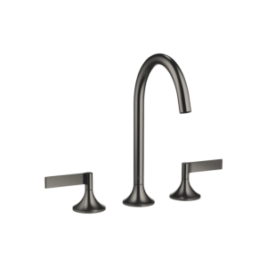 Dornbracht Vaia three-hole mixer 20713819-99 for washbasin, with Vaia -up waste, dark platinum matt