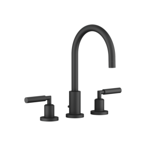 Dornbracht Tara. three-hole tap 20713882-33 for washbasin, with waste set, projection 165 mm, matt black
