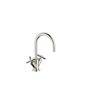 Dornbracht Tara. Zweigriff-Armatur 22513892-08 für Waschtisch, mit Ablaufgarnitur, Ausladung 165 mm, Platin