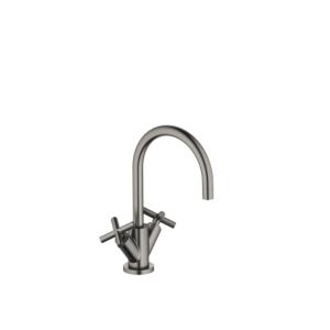 Dornbracht Tara. -handle mixer 22513892-99 for washbasin, with waste set, projection 165 mm, matt dark platinum