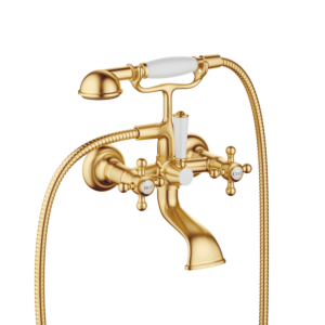 Dornbracht Madison Mélangeur bain de poignée 25023360-28 avec ensemble de douche, laiton poli