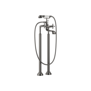 Dornbracht Madison two-hole bath mixer 25943360-99, free-standing installation, with shower set, matt dark platinum