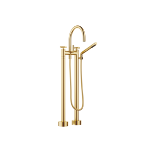 Dornbracht Tara. two-hole bath mixer 25943892-28 Cross handles, free-standing, with fittings, brushed brass