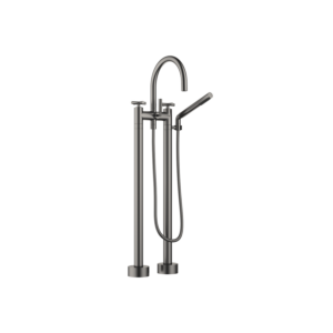 Dornbracht Tara. two-hole bath mixer 25943892-99 cross handles, free-standing, with set, dark platinum matt