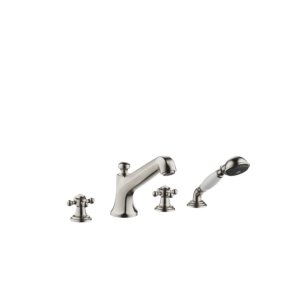 Dornbracht Madison four-hole bath mixer 27502360-06 for bath rim / tile rim mounting, platinum matt