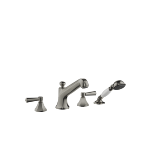 Dornbracht Madison Flair mélangeur de bain à quatre trous 27502370-99 pour l&#39;installation du bord de la baignoire / du bord du carrelage, platine foncé mat