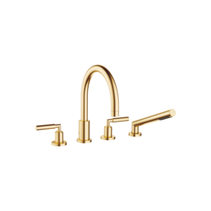 Dornbracht Tara. four-hole bath mixer 27512882-28 Bath rim / tile rim mounting, brushed brass