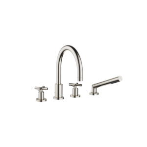 Dornbracht Tara. four-hole bath mixer 27512892-06 for bath rim / tile rim mounting, platinum matt