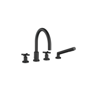 Dornbracht Tara Wannen Vierlochbatterie 2751289233 für Wannenrandmontage, 22 cm, schwarz matt