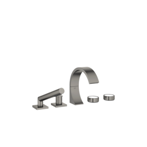 Dornbracht Cyo robinet de baignoire à cinq trous 27523811-99 pour installation de bord de baignoire/bord de carrelage, platine foncé mat