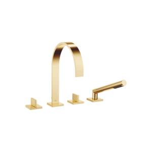 Dornbracht Mem mélangeur de bain à quatre trous 27532782-28 pour installation sur le bord de la baignoire / le bord du carrelage, laiton brossé