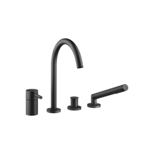 Dornbracht Meta Vier-Loch-Einhandmischer 27632661-33 für Wannenrand/Fliesenrandmontage, schwarz matt