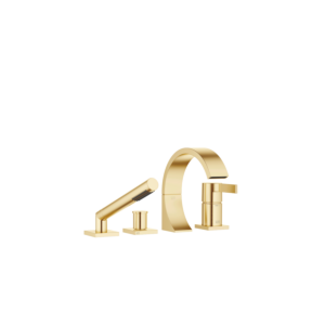 Dornbracht Cyo four-hole bath fitting 27632811-28 for bath edge/tile edge installation, brushed brass