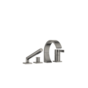 Dornbracht Cyo robinetterie de baignoire à quatre trous 27632811-99 pour installation de bord de baignoire/bord de carrelage, Dark Platinum mat
