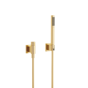 Dornbracht Symetrics shower set 27809980-28 with individual rosettes and volume control, brushed brass