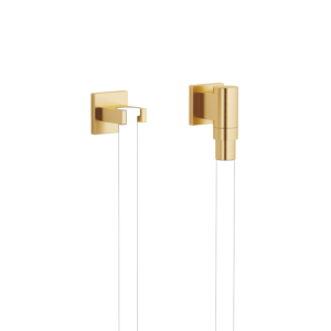 Dornbracht Water Modules wall connection elbow 27822979-28 with hose holder, with single rosette, brushed brass