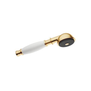 Dornbracht Madison Handbrause 28002970-28 Metall, Porzellangriff weiß, messing gebürstet