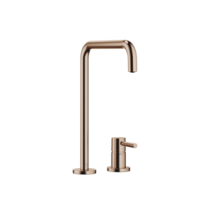 Robinet de cuisine deux trous Dornbracht META Square 32815861-42 pour évier, avec rosaces simples, saillie 235 mm, bronze brossé