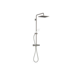 Dornbracht Symetrics shower set 34459980-99 with shower thermostat, projection standing shower 450 mm, dark platinum matt