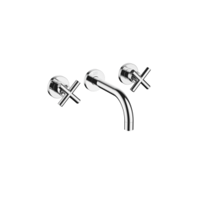 Dornbracht Waschtisch-Wandbatterie Tara. 367078920 chrom, Ausladung 160 mm, Kreugriffe