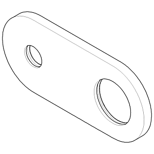 Dornbracht plaque ovale chromé 091102097-00 80 x 11 mm chromé