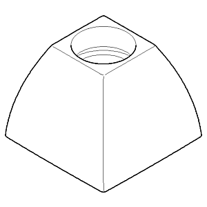 Dornbracht s&#39;est levé. UP Valve Square chromé 092791004-00 092791004 58 x 45 x 58 mm chromé