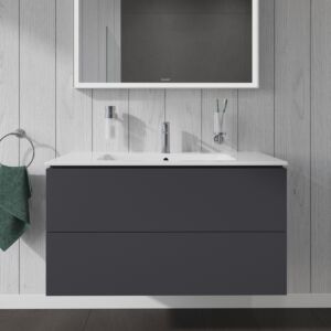 Duravit ME by Starck Waschtisch mit L-Cube Waschtischunterschrank 100 cm, graphit matt