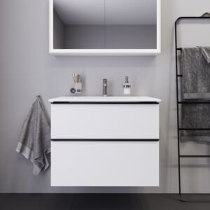 Duravit ME by Starck Waschtisch weiss
 mit D-Neo Waschtischunterschrank 80cm weiss matt