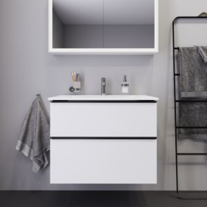 Duravit ME by Starck Waschtisch weiss
 mit D-Neo Waschtischunterschrank 80cm weiss matt