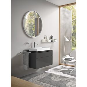 Duravit DuraSquare Aufsatzbecken weiss
 mit L-Cube Konsolenwaschtischunterbau 82 x 55 cm graphit matt