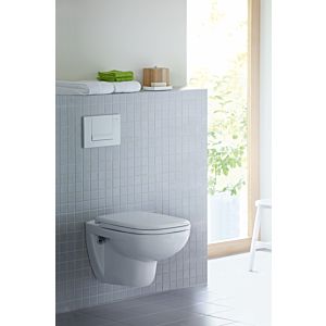 Duravit D-Code Wand Tiefspül WC 45700900A1 weiss, Set mit WC und WC-Sitz, rimless
