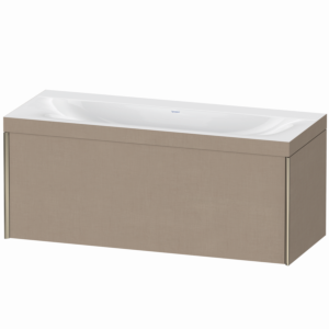 Duravit XViu vanity unit XV4612NB175C 120x48cm, 2000 pull-out, without tap hole, matt champagne, Rahmen C, linen